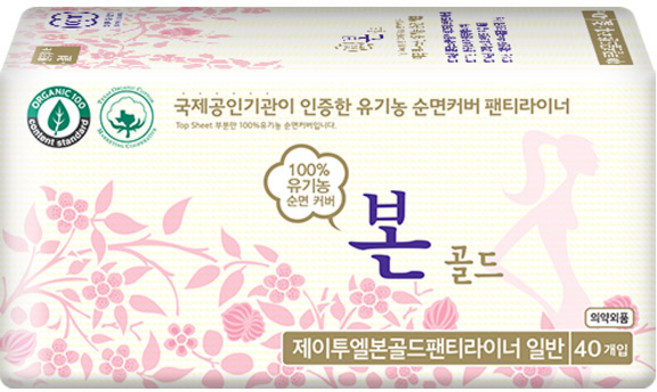 유기농본 골드 팬티라이너, 일반, 40개입, 1개