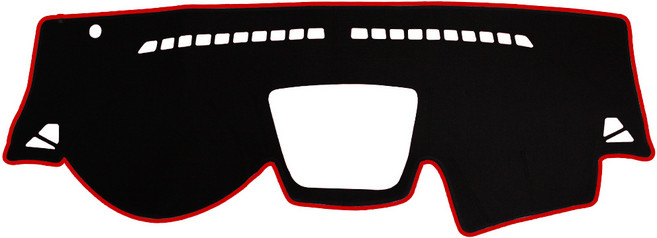 VIP 대쉬보드 썬커버 블랙+레드스티치, 티볼리(네비매립), 블랙-레드스티치