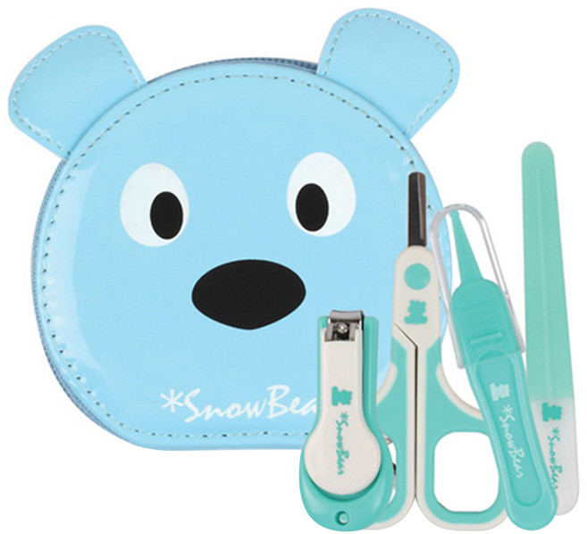 스노우베어 유아 손톱깎이 4종세트, 아이보리 + 블루, 1세트