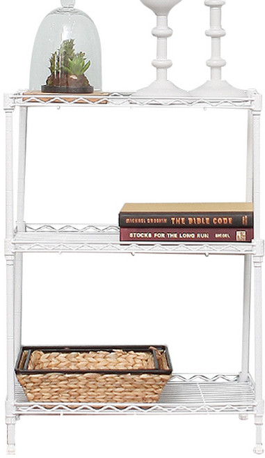 팬물산 미니 메탈랙 스탠드선반, 화이트, 3단