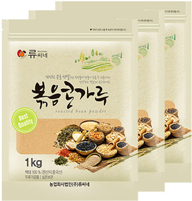 류씨네 수입산 볶음콩가루, 3개, 1kg