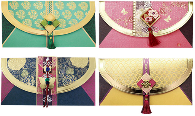 은세 고급진주펄지 수공예 용돈봉투 4종 세트 fb207-1234, 혼합색상, 1세트