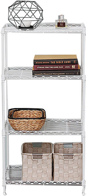 팬물산 미니 메탈랙 스탠드 선반, 화이트, 4단