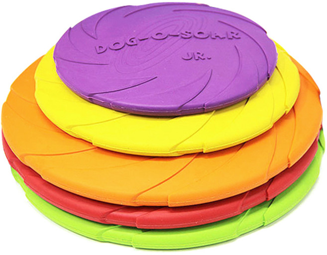블럭마트 애견 고무원반 장난감 15 cm, 랜덤 발송, 2개
