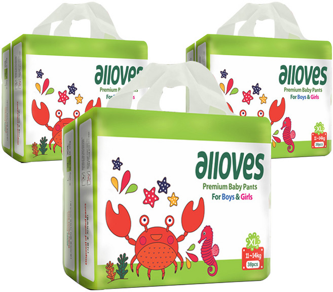 올러브 프리미엄 팬티형 기저귀 남녀공용, 특대형(XL), 114매