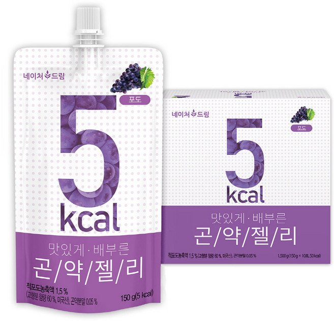 네이처드림 맛있게 배부른 곤약젤리 포도, 150g, 10개