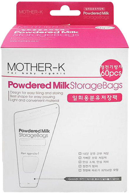 마더케이 일회용 분유저장팩 240ml, 60매, 1개