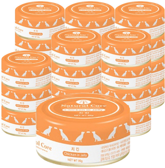 네츄럴코어 강아지 영양 간식 캔, 치킨, 95g, 24개
