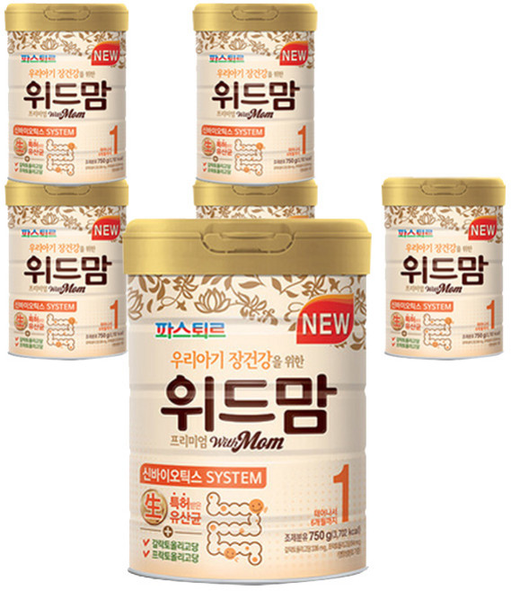 파스퇴르 프리미엄 뉴위드맘 분유 1단계, 750g, 6개