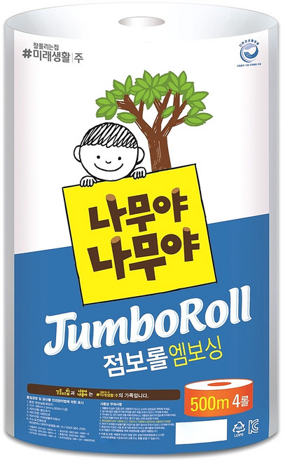 나무야나무야 점보롤 엠보싱 1겹 500m, 4개입, 1개