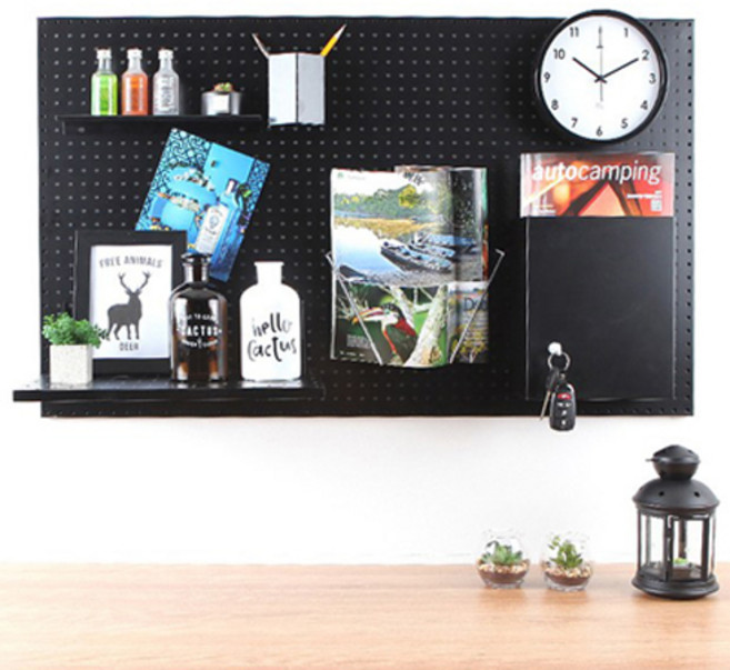 타공판닷컴 인테리어 원형 타공판 600x400mm, 1개, 블랙