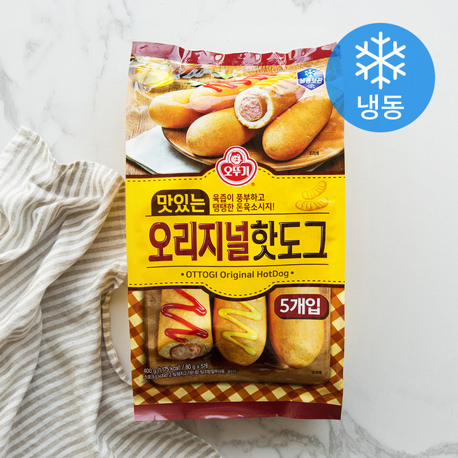 오뚜기 맛있는 오리지널 핫도그 (냉동), 80g, 5개입, 1개