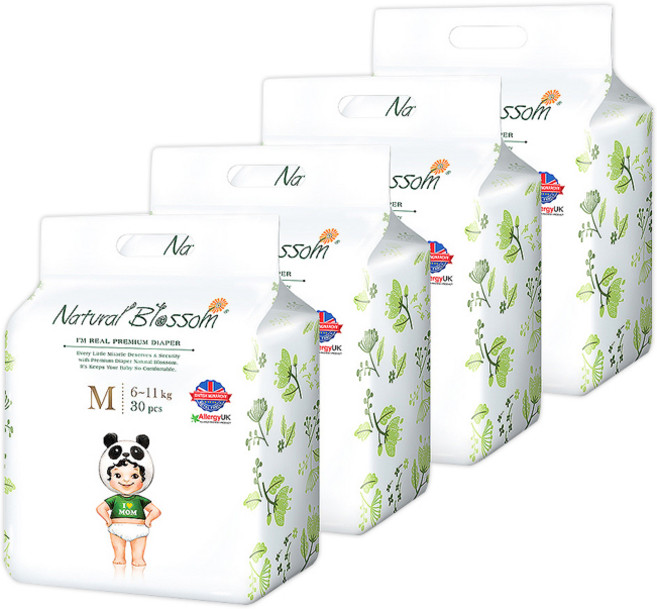 네추럴블라썸 초박형 밴드형 기저귀 아동공용 중형 M(5~10 kg), 중형(M), 120매