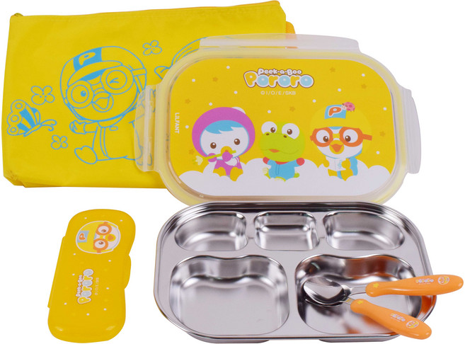 릴팡 스텐식판스푼포크케이스 세트, 뽀로로피카부, 6p, 1개
