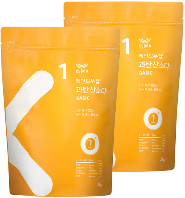 레인보우샵 과탄산소다 베이직, 3kg, 2개