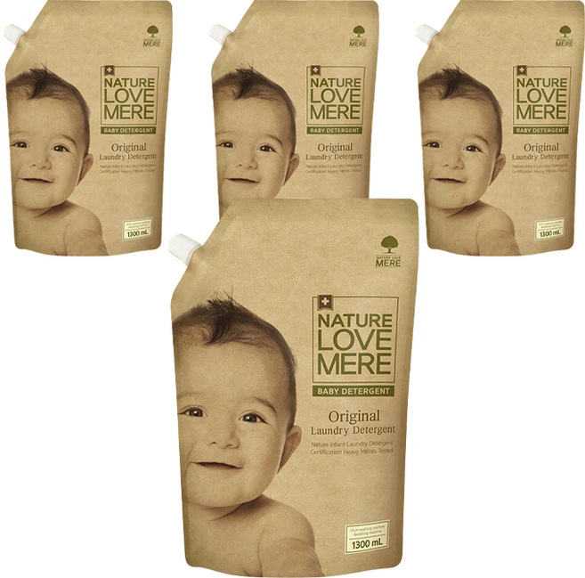 네이쳐러브메레 친환경 오리지널 유아 세제, 1.3L, 4개 - 쿠팡