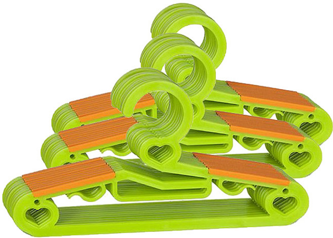 하트 논슬립 어린이용 옷걸이, 그린, 30개