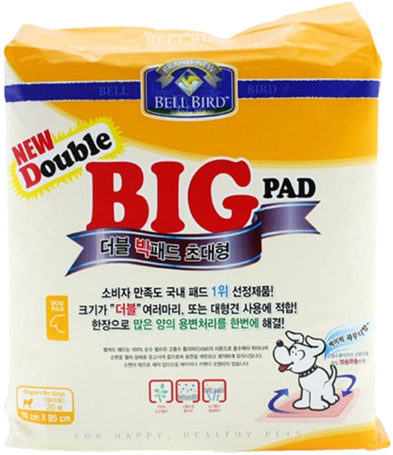 벨버드 더블 빅 배변패드 초대형 베이비파우더향, 20개입, 1개