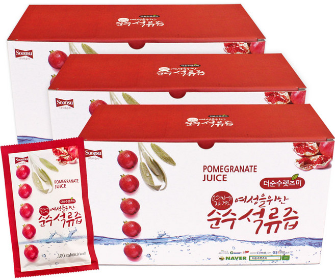 더순수렛츠미 여성을위한 순수 석류즙, 100ml, 90개입