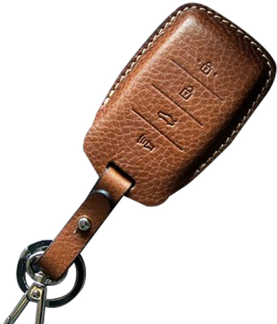 헤르만 차량용 스마트키 케이스 제네시스 GN10/G70/G80/EQ900, 오크 꼬냑, 제네시스 4버튼타입