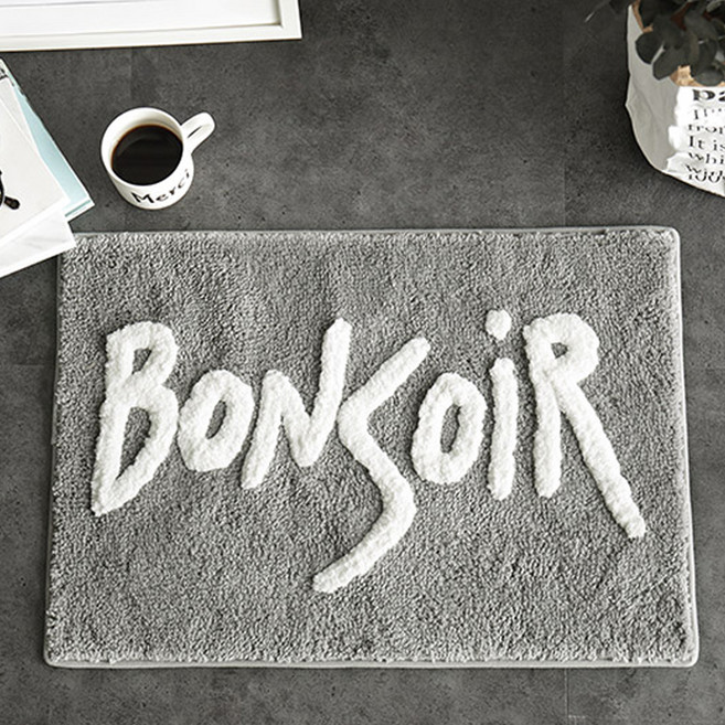 쉬즈홈 봉쥬르 자카드 발매트, 그레이