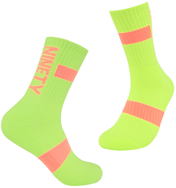 나인티플러스 다이나믹 하프 삭스 17053, 형광연두, 1개