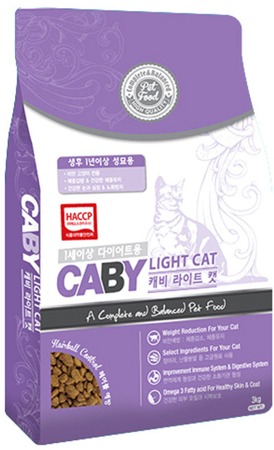 캐비 캣 기능성 사료, 다이어트(체중감소), 3kg, 1개