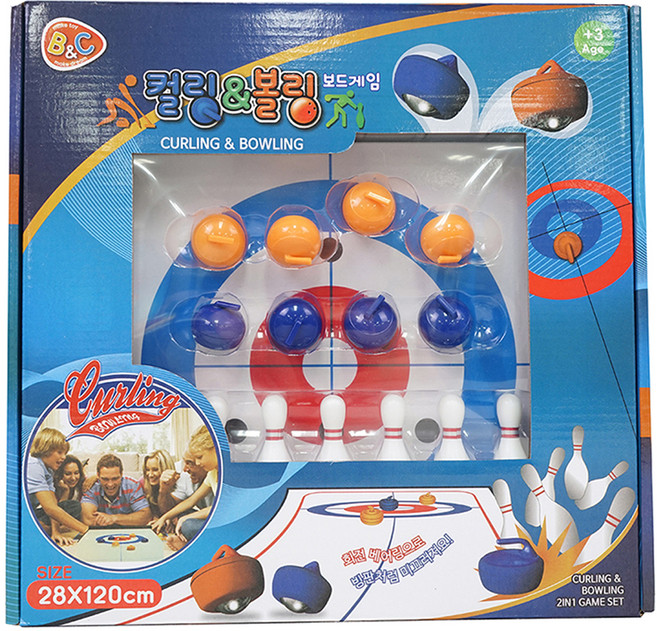 비앤씨 컬링&볼링 보드게임, 혼합색상, 1개