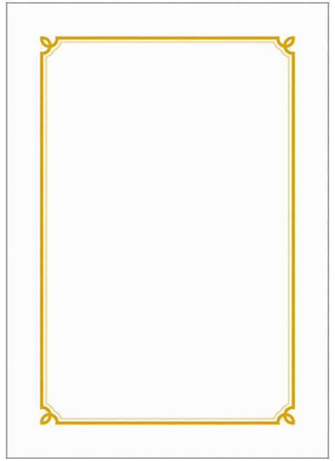 우진산업 금박테두리상장용지 300 로얄G1, 흰색, 100개