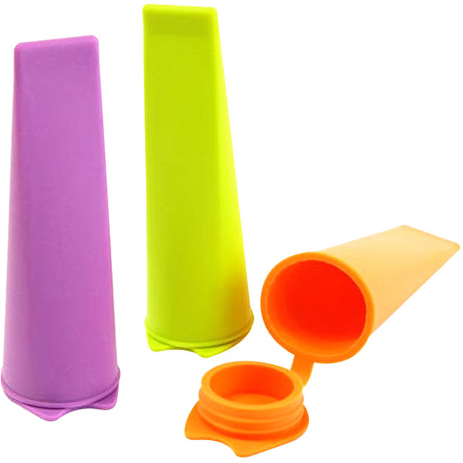 베링 실리콘 아이스크림 몰드, 오렌지 + 퍼플 + 그린, 1세트