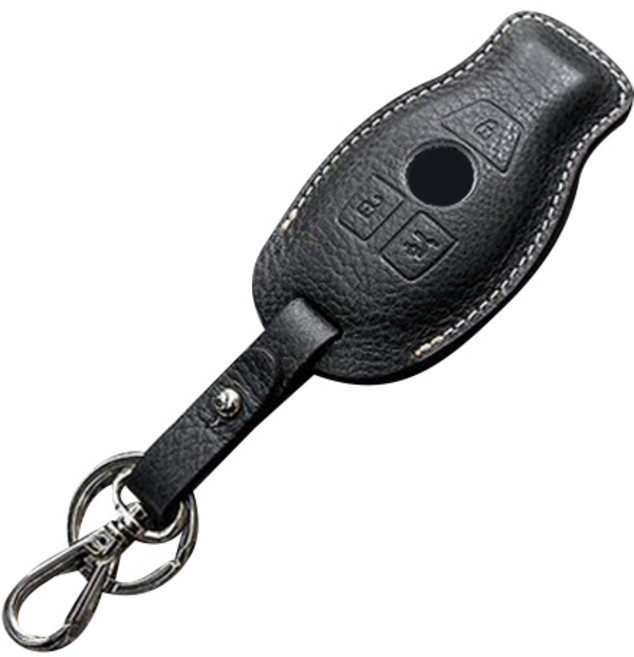 헤르만 벤츠 3버튼용 스마트키 가죽케이스 키홀더 BN10, 오리지널 블랙, 벤츠 구형타입