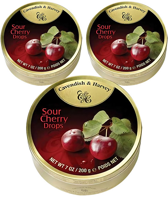 캐빈디쉬앤하비 캔디 체리맛, 200g, 3개