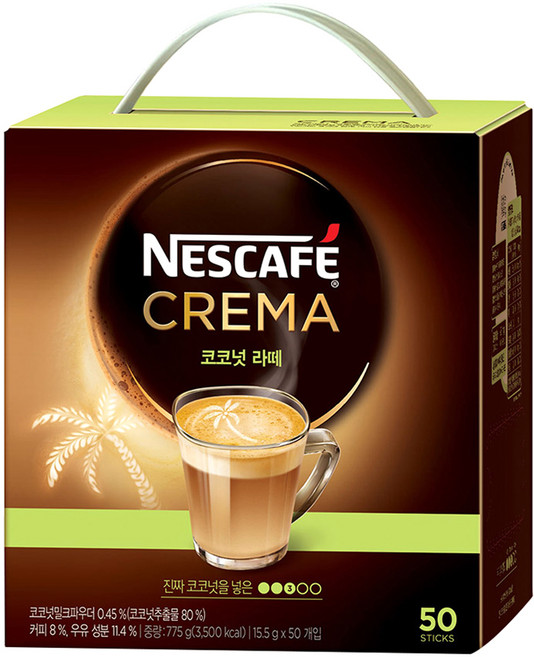 네스카페 크레마 코코넛 라떼믹스, 15.5g, 50개입, 1개