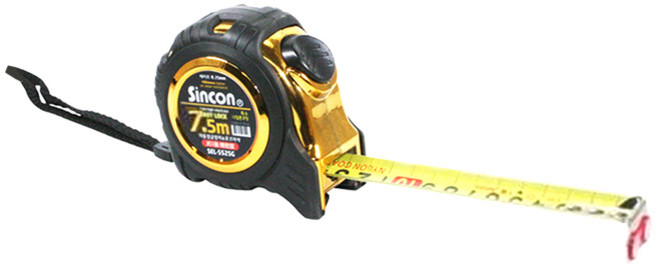 신콘 이지락 줄자 골드유광 SEL-7525G, 1개