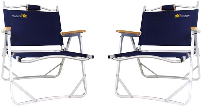 조아캠프 폴딩체어 대 캠핑의자, 네이비, 2개