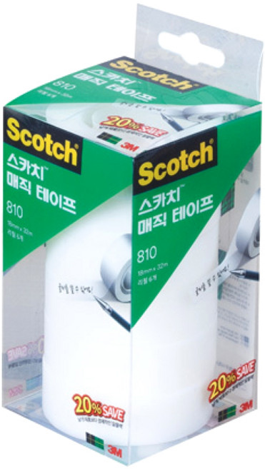 3M Scotch 神奇膠帶 經濟包 810-6 18mm x 32m 6個補充包, 單一顏色, 1套