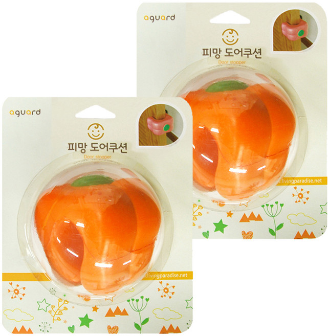 아가드 피망도어쿠션 문닫힘방지, 오렌지, 2개