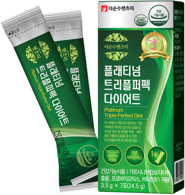 더순수렛츠미 플래티넘 트리플퍼펙 다이어트 식품, 3.5g, 7개입