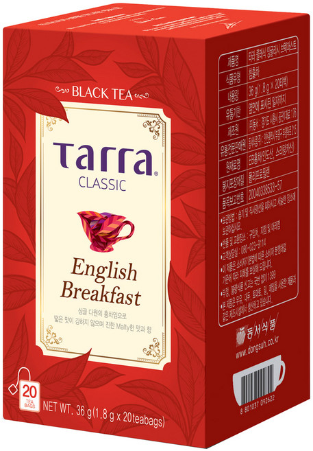 타라 클래식 잉글리시 브렉퍼스트 홍차, 1.8g, 20개입, 1개