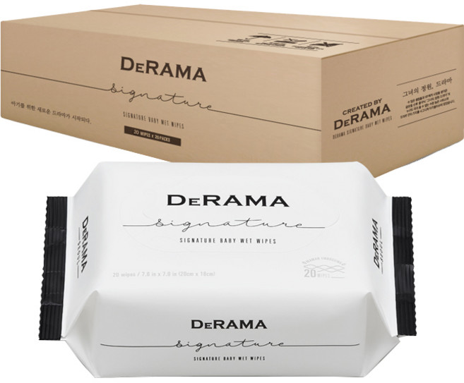 드라마 시그니처 아기물티슈 휴대용 75평량, 20매, 20세트