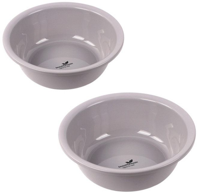 리버그린 동양컬러 대야 소 + 대, 그레이, 1세트