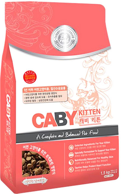 캐비 키튼 고양이 건식사료, 피부/피모, 1.5kg, 1개