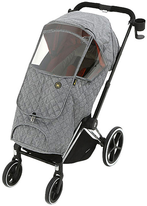 MomNest Cybex Priam防寒推車雨罩, 黑灰色