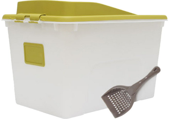 리빙숲 데이 후드형 고양이 화장실 대형 + 삽 랜덤발송, 그린, 1개