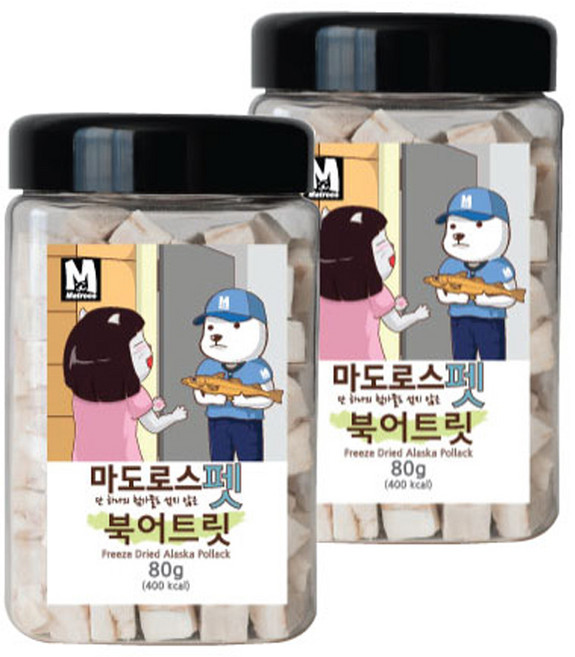 마도로스펫 반려동물 동결건조간식, 북어, 80g, 2개