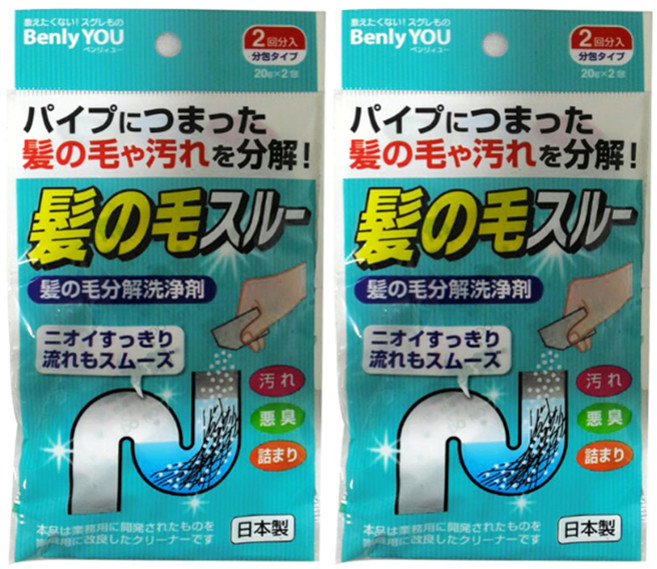 코쿠보 BenlyYou 머리카락분해 배수구세척제 2P, 40g, 2개