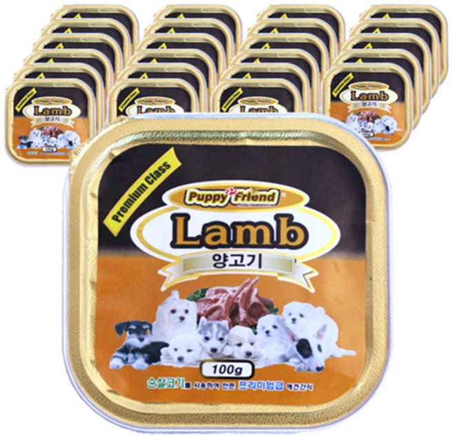퍼피프랜드 강아지 사각 캔, 양고기, 100g, 24개 - 쿠팡