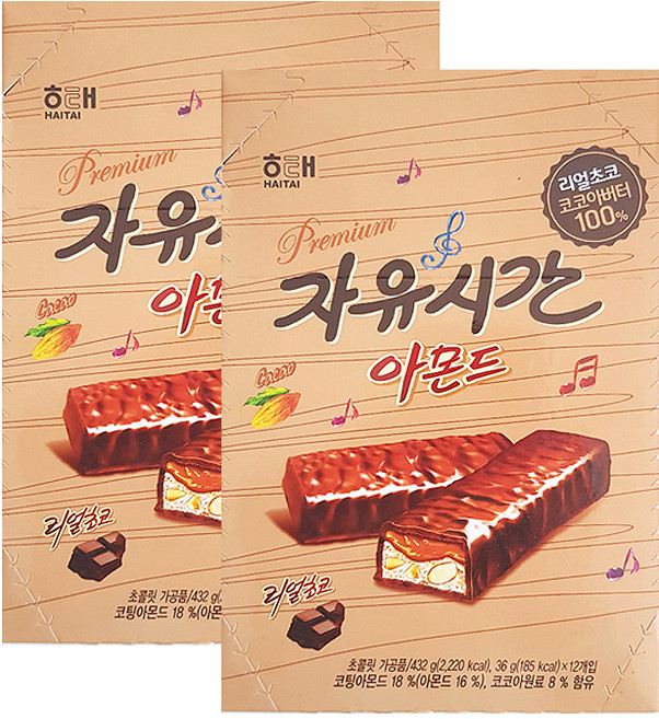 자유시간 아몬드 초코바, 36g, 24개