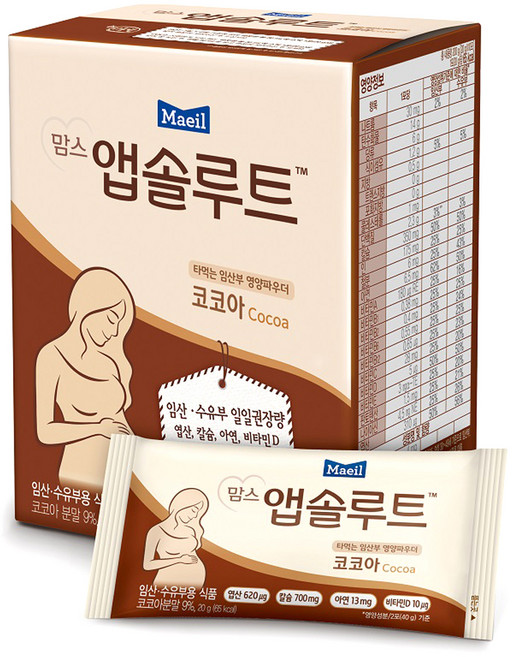 맘스앱솔루트 코코아 임산부 영양파우더, 200g, 1개