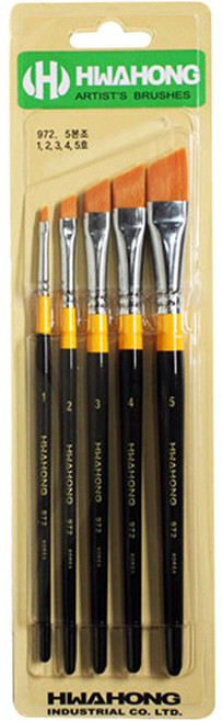 화홍 972 다용도 디자인 붓 5종 세트, 1호, 2호, 3호, 4호, 5호, 1세트